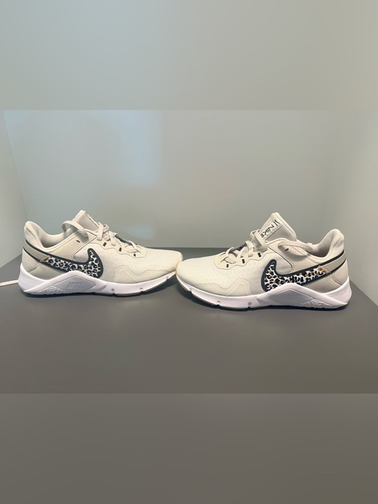 Nike Shoes - Nike Cream Sneakers with Leopard Print Swoosh